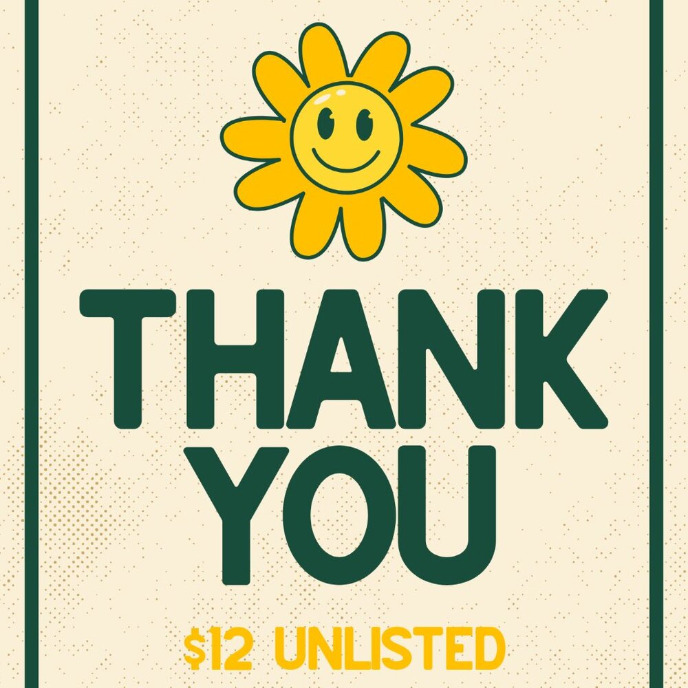 $12 Unlisted Item. Thank you for your purchase!